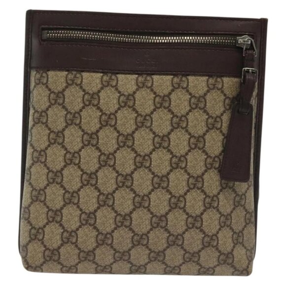 GUCCI GG Supreme Shoulder Bag PVC Beige Silver - Picture 2 of 16